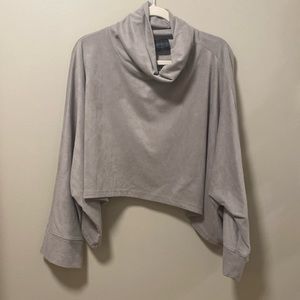 Lime & Vine Taupe Cropped Suede Turtleneck